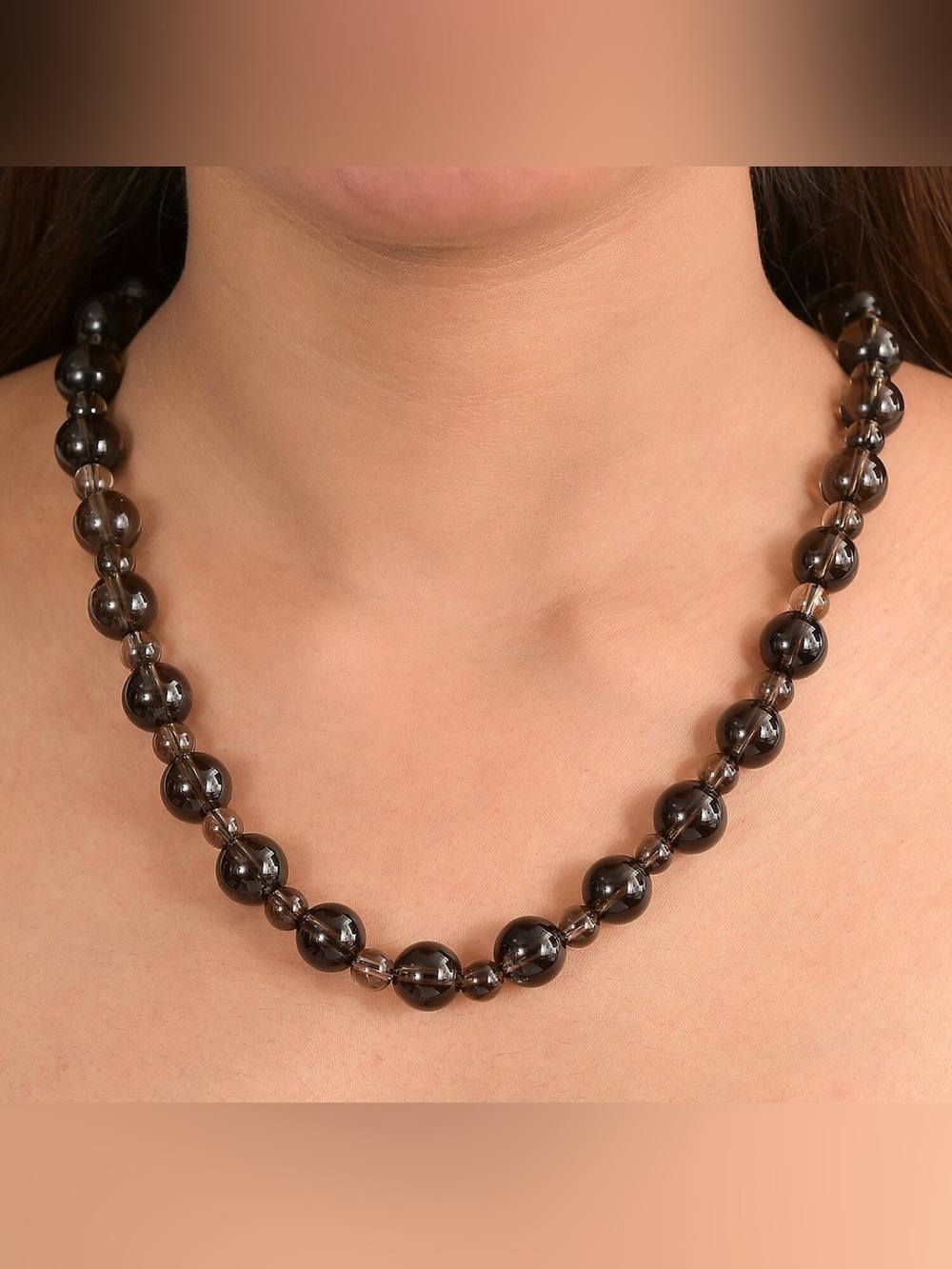 Brazilian Smoky Quartz Bead Necklace - 
380 ctw